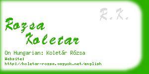rozsa koletar business card