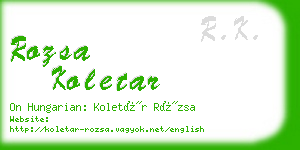 rozsa koletar business card